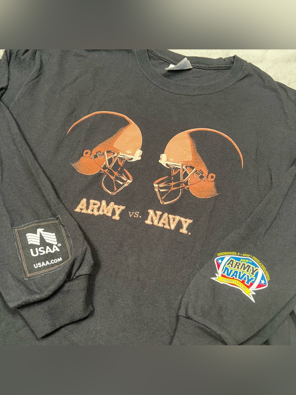 Vintage Army vs Navy Tee Mens L Black 2008 Football L/S T Shirt 109th Game